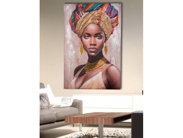 Gilde Grande image décorative XXL pour salon - Impression sur toile - Décoration murale rectangulaire - Motif femme sur mur - Aspect 3D - Multicolore - 80 x 120 cm