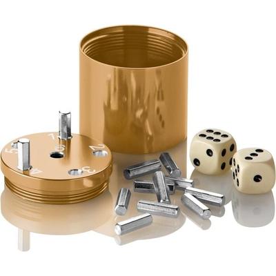 Piatnik 3002 - SUPER SIX Travel Alu, Gold, Premium, 5+Ø5cm, Reisespiel