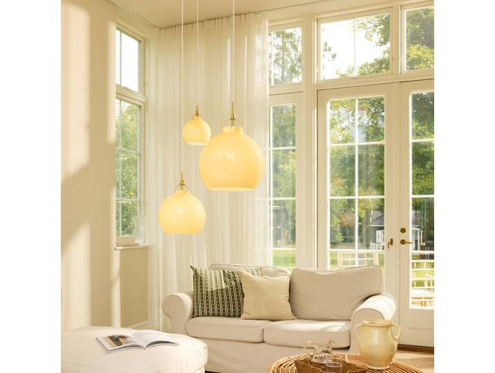 TOSCANA Hängeleuchte, creme, Ø 18 cm, Glas - Halo Design - Esszimmer - Einflammig