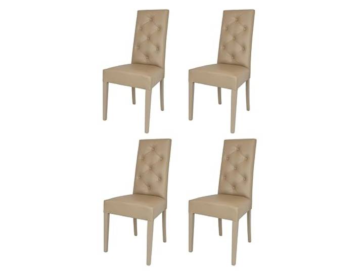t m c s Tommychairs - 4er Set Moderne Stühle Chantal für Küche und Esszimmer, robuste Struktur aus lackiertem Buchenholz Farbe Cappuccino, gepolstert und mit Kunstleder Farbe Cappuccino bezogen