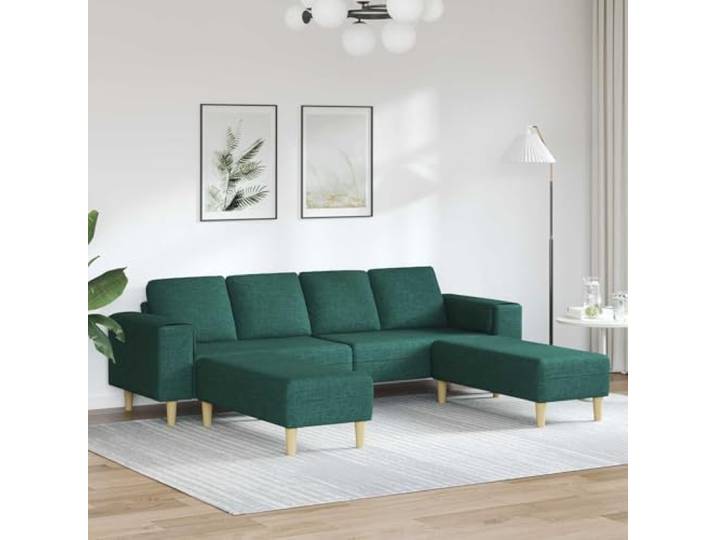 YUTAASU 3-Sitzer Sofa Dunkelgrün Polyester Schaumstofffüllung, Braune Beine, Ergonomische Armlehnen, Modernes Design