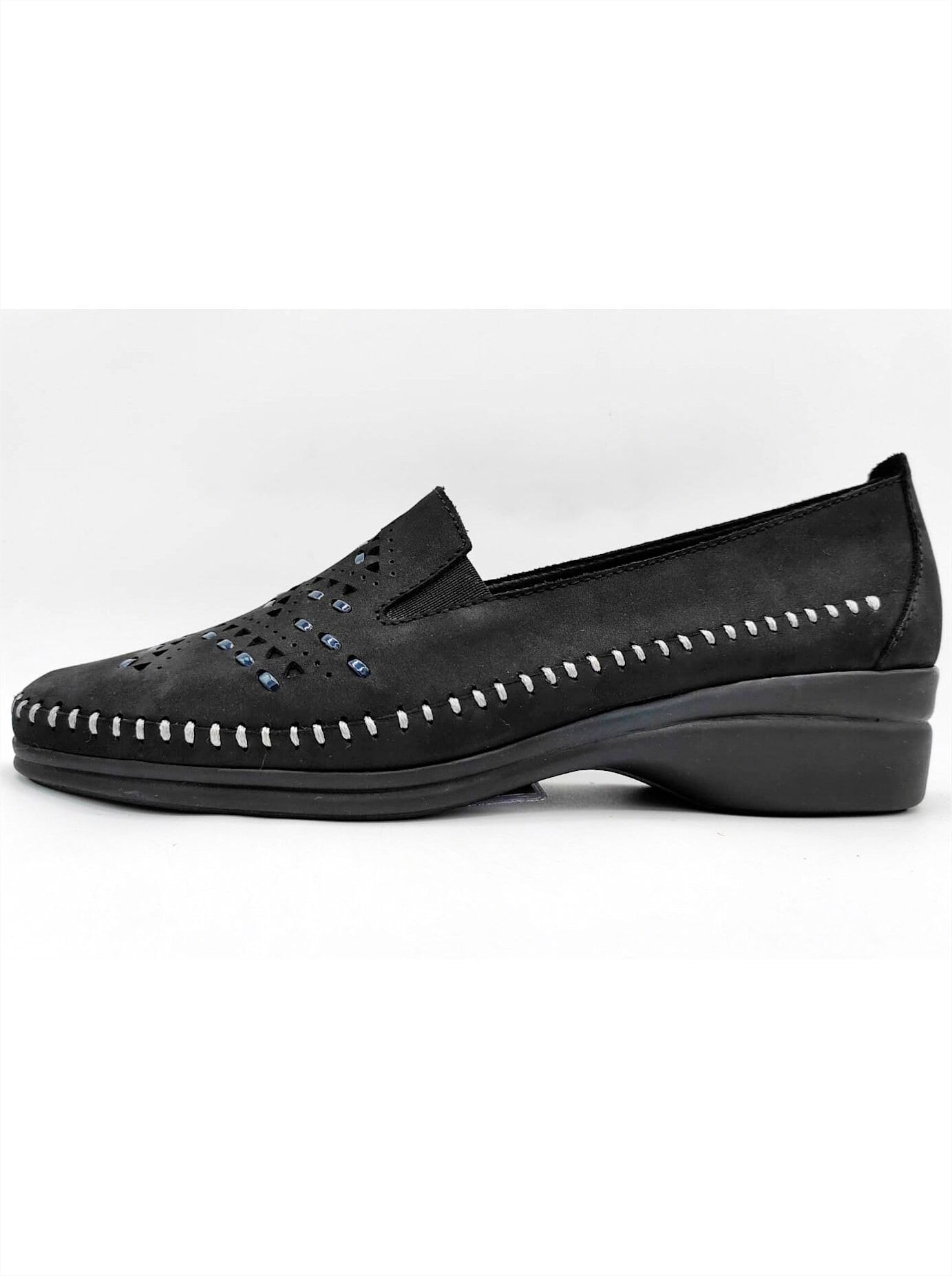 Slipper, Damen, Gr. 37, schwarz, Veloursleder, Schuhe Slipper schwarz 37