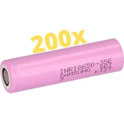 200x Samsung INR18650-35E 18650 Akku 3,6V 3500mAh Flat-Top