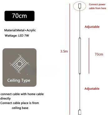 Uplifted Goods Italian Design Acrylic Line Floor Lamp For Bedroom And Living Room ceiling Type 70cm neutral Light 4000k