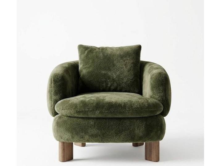 Xlmoebel Loungesessel Moderner grüner Loungesessel mit weichem Polster und Kissen (1-St), Made in Europa