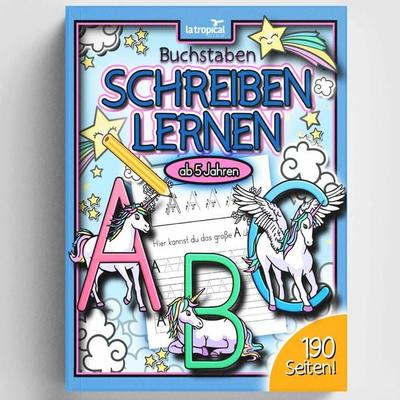 Buchstaben schreiben lernen ab 5 Jahren, Taschenbuch von David Ludwig, La Tropical Publishing, 978-3-96908-047-4