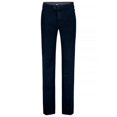 Chinohose BRÜHL "London", Herren, Gr. 56, US-Größen, blau, 98% Baumwolle, 2% Elasthan, unifarben, lang, Hosen Chinohose, mit Micro-Peach-Ausrüstung und Soft Finish