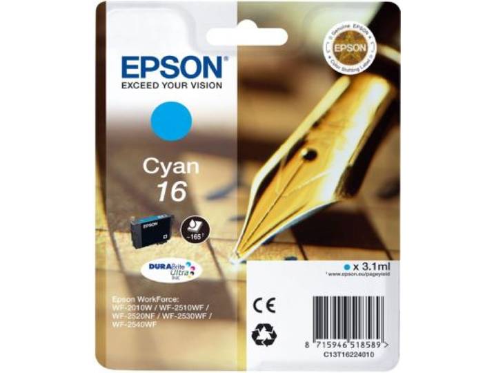 Epson - Cartouche D'encre Originale T1622 Cyan Série Stylo Plume - C13t16224010