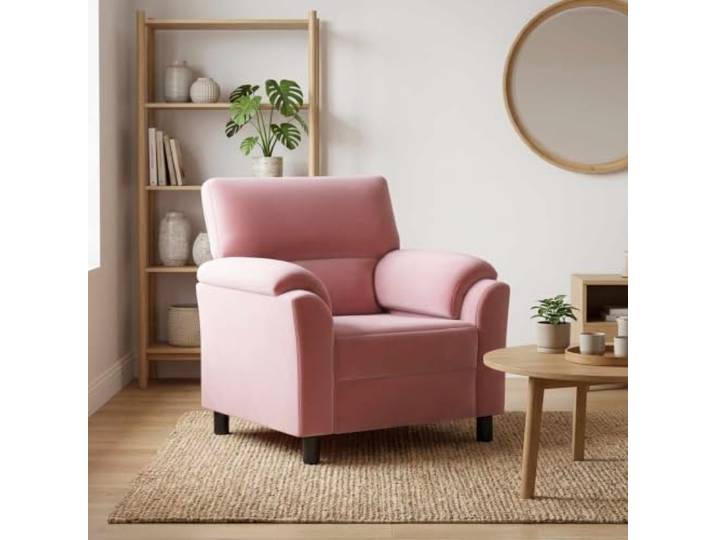 Sofa Rosa 94 x 85 x 93 cm Samt Metallrahmen,Sperrholzarmlehnen,fasergefüllte Kissen,Kissenrücken,Reißverschluss,leicht abwischbar