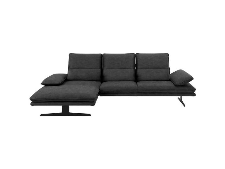 Chilliano Ecksofa, Anthrazit, Metall, Ottomane links, L-Form, 291x164 cm, Goldenes M, Emas, Dgm, Typenauswahl, Lederauswahl, Stoffauswahl, seitenverkehrt erhältlich, Hocker erhältlich, Wohnzimmer, Sofas & Couches, Wohnlandschaften, Ecksofas