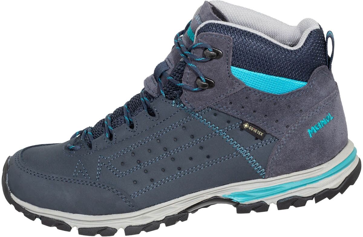 Wanderschuh MEINDL "Meindl Durban Lady MID GORE-TEX", Damen, Gr. 40, Normalschaft, blau, Veloursleder, Schuhe Wanderschuh, GORE-TEX – Winddicht, wasserdicht und atmungsaktiv blau 40, Normalschaft
