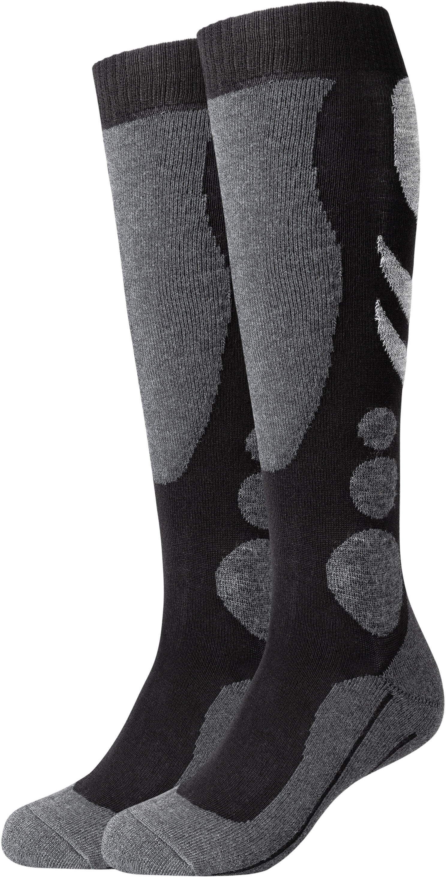 Skistrümpfe CAMANO "function", Damen, Gr. 35-38, schwarz, Materialmix, gemustert, mehrfarbig, meliert, normal, Socken Skistrümpfe, mit ergonomischer Polsterung an wichtigen Stellen
