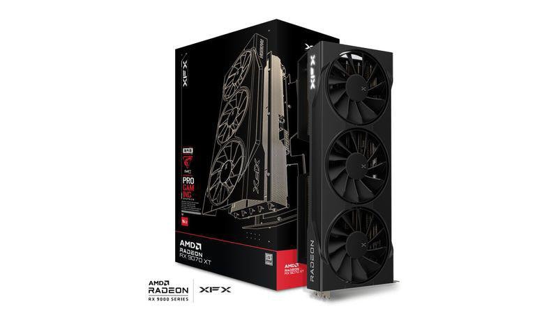 XFX Swift Radeon RX 9070 XT OC Black Triple Fan Gaming Edition Grafikkarte 16 GB