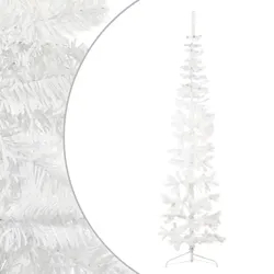 vidaXL Künstlicher Halb-Weihnachtsbaum mit Ständer Schlank Weiß 240 cm