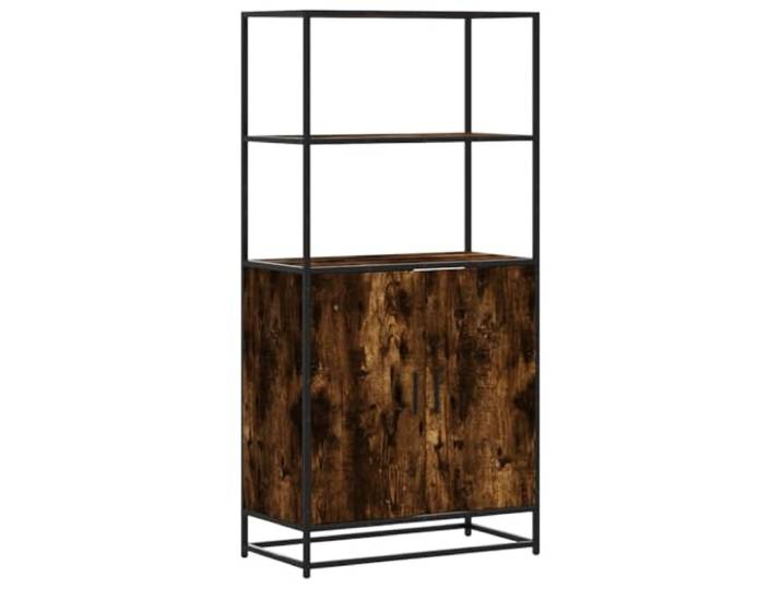 KGHFDVB Highboard Räuchereiche 68x35x139 cm Holzwerkstoff Metall Offene Regale, Stabiles Metallgestell, Ergonomische Griffe, Viel Stauraum
