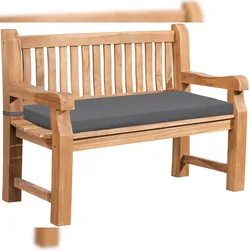 CLP Gartenbank Teakholz Jackson mit Sitzkissen dunkelgrau/106x48x8 cm