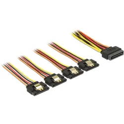 DELOCK Stromkabel 4x 15Pin SATA -> 2x 15Pin SATA St/Bu 15cm