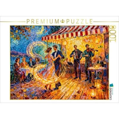CALVENDO Puzzle Nächtliche Tanzbar im Freien Spätsommer Impressionismus Puzzle | 1000 Teile Lege-Größe 64x48cm Foto-Puzzle für glückliche Stunden