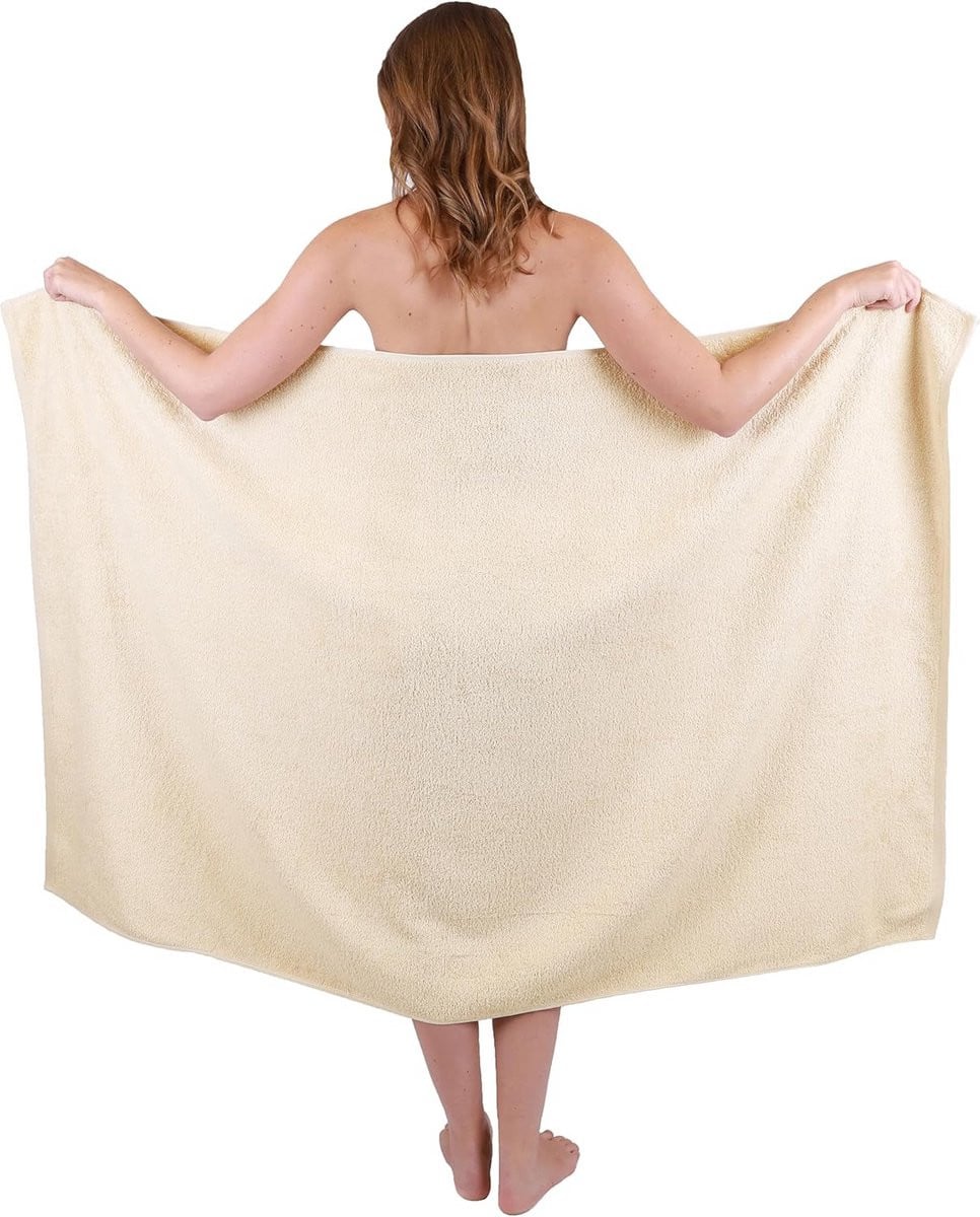 XXL Badhanddoek van Katoen in Zandkleur