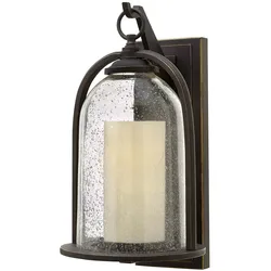 Außenleuchte Wandlampe Laterne H 42,5 cm ALU-Guss Glas Bronze IP44 1 Flammig