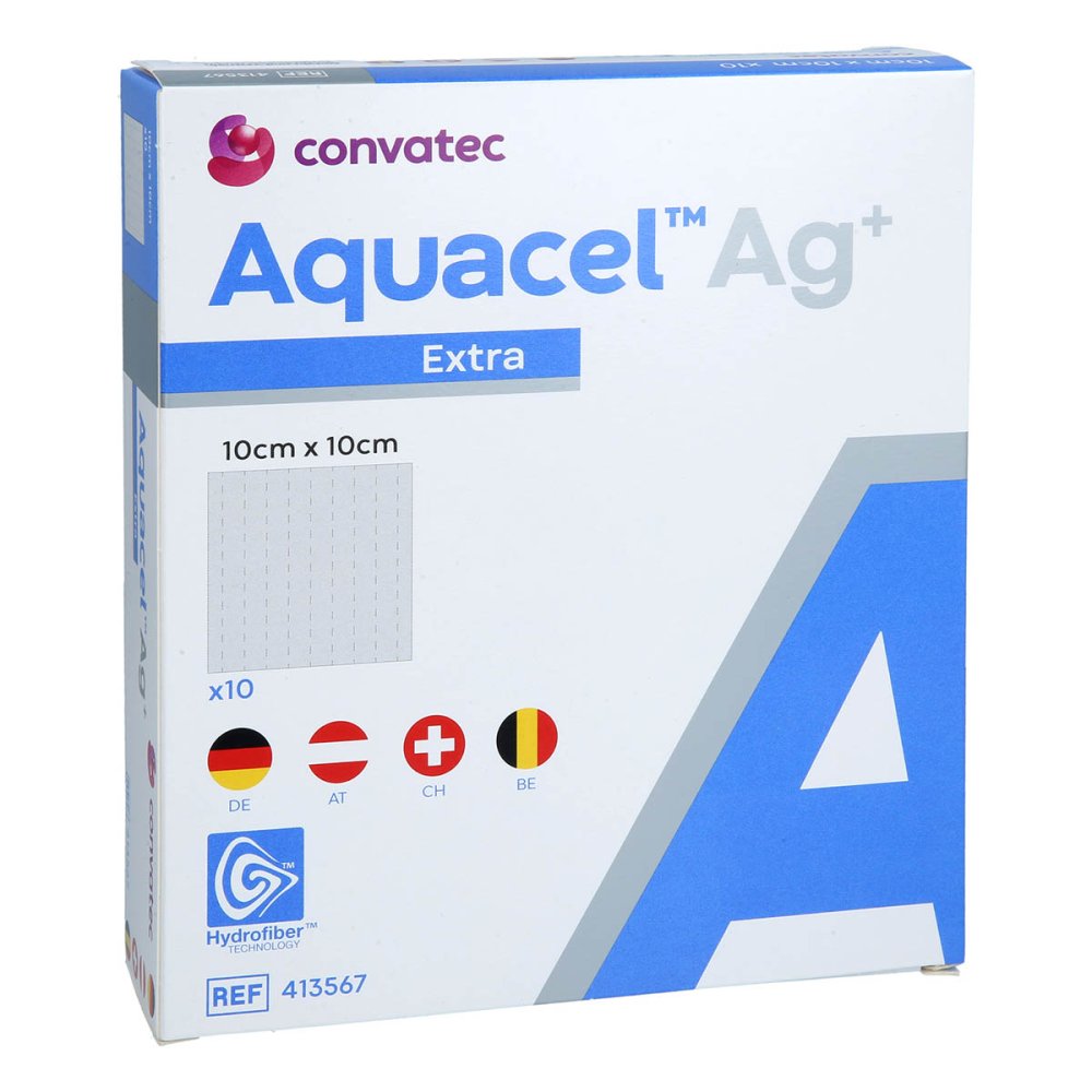 Docpharm GmbH Aquacel Ag+ Extra 10x10 cm Kompressen 16487398