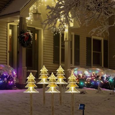 USA Free Shipping Shop 5PC Christmas Fawn Solar Stake Lights Waterproof Landscape Christmas Lights Pathway Christmas Decorations LED Lights Law tree