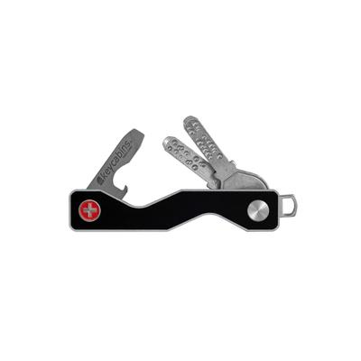 Schlüsselanhänger KEYCABINS "Aluminium frame S3", Damen, schwarz, Aluminium, Basic, Schlüsselanhänger Schlüsselanhänger, SWISS made