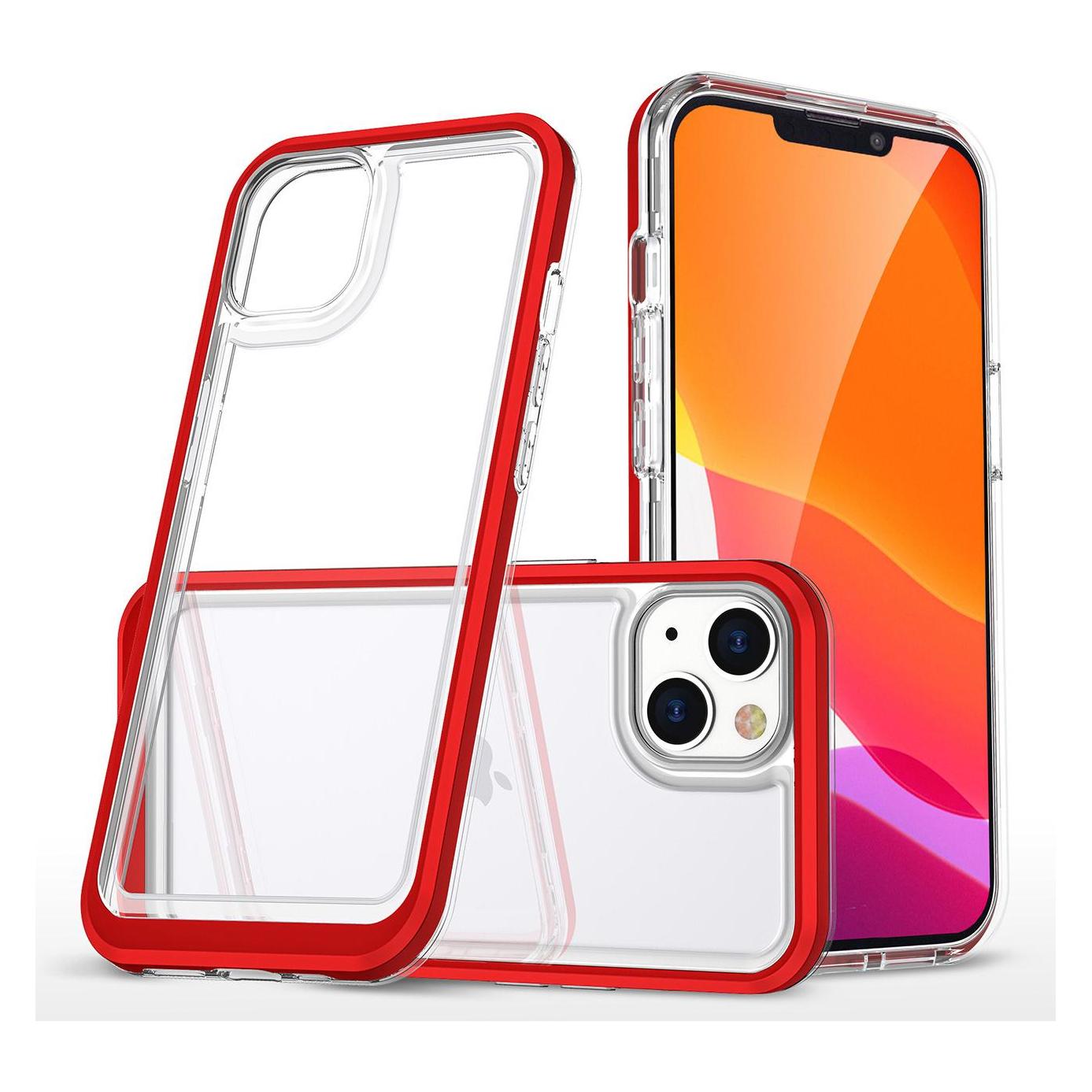 Hurtel Clear 3in1 case for iPhone 14 Plus silicone cover with frame red (Apple iPhone 14 Plus) (1404978613)
