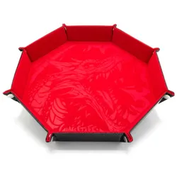 Crit Stones CritStones XL Octagonal Foldable Dice Tray - Dragon Skin - Red