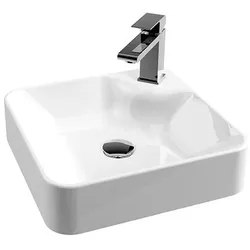 Treos Serie 710.04.4040 Mineralguss Aufsatz Waschbecken Weiß 400x400mm