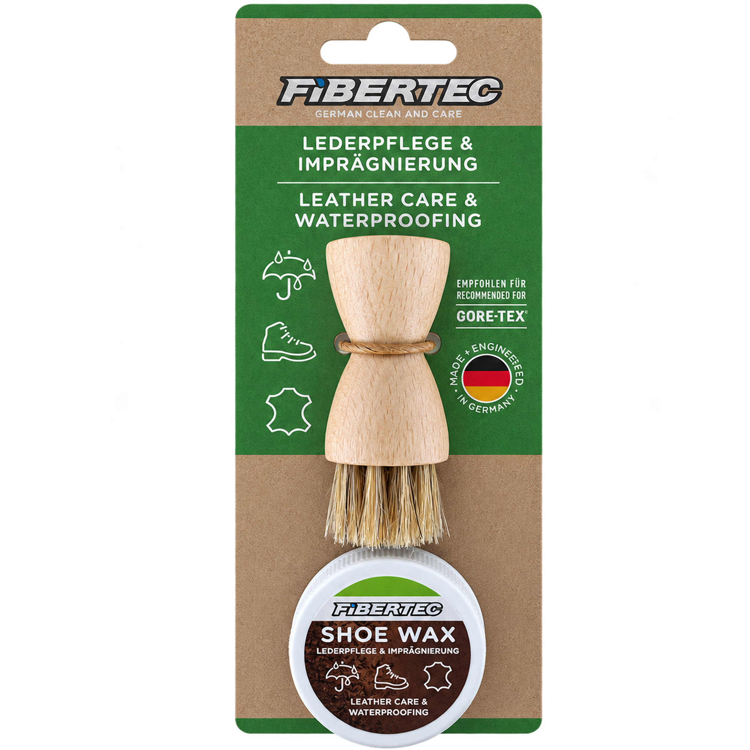 Fibertec Shoe Care Kit Mini Lederpflege Schuhpflege gruen Größe 28ml