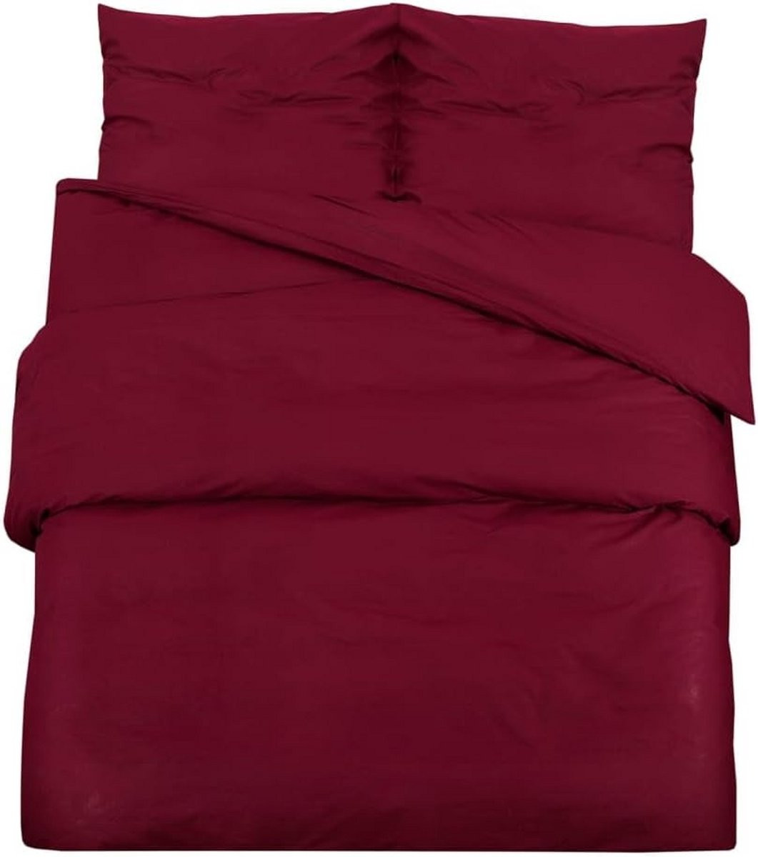 Roodbruin katoenen dekbedovertrek set voor volwassenen, 200x220 cm