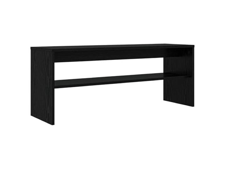 KUPTYERFG TV-Schrank Schwarz Eichen-Optik 100x30x40 cm Lowboard Kompaktes Phonomöbel für Wohnzimmer und Schlafzimmer mit offener Ablage für Receiver, Konsolen sowie Zubehör.