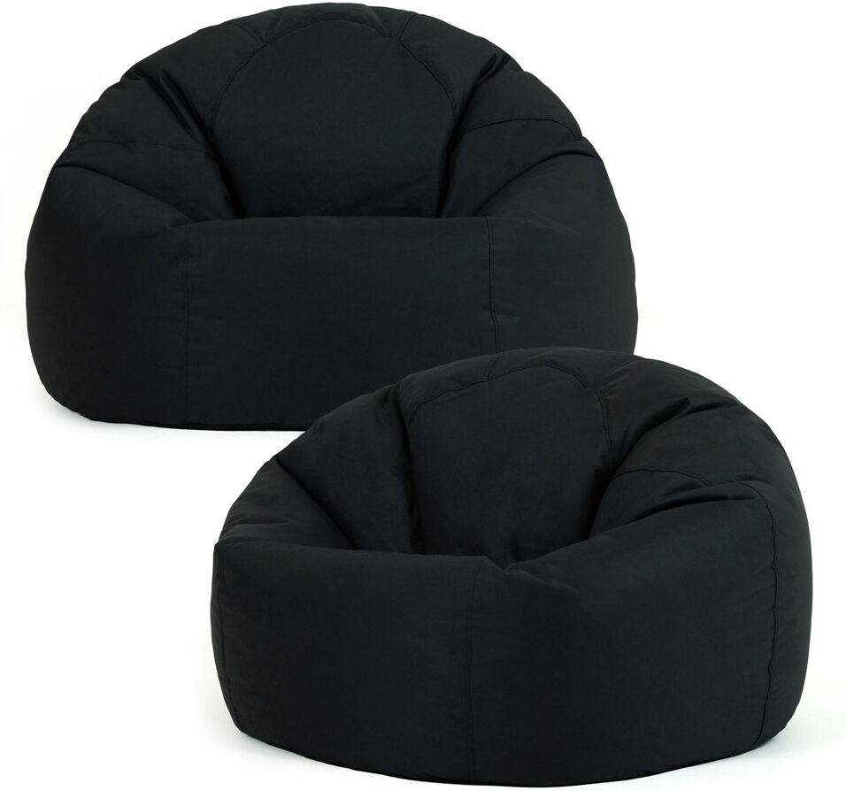 icon Adult Classic Beanbag Outdoor Waterproof Bean bags Ready Filled - Black, 2 Pack Black Medium
