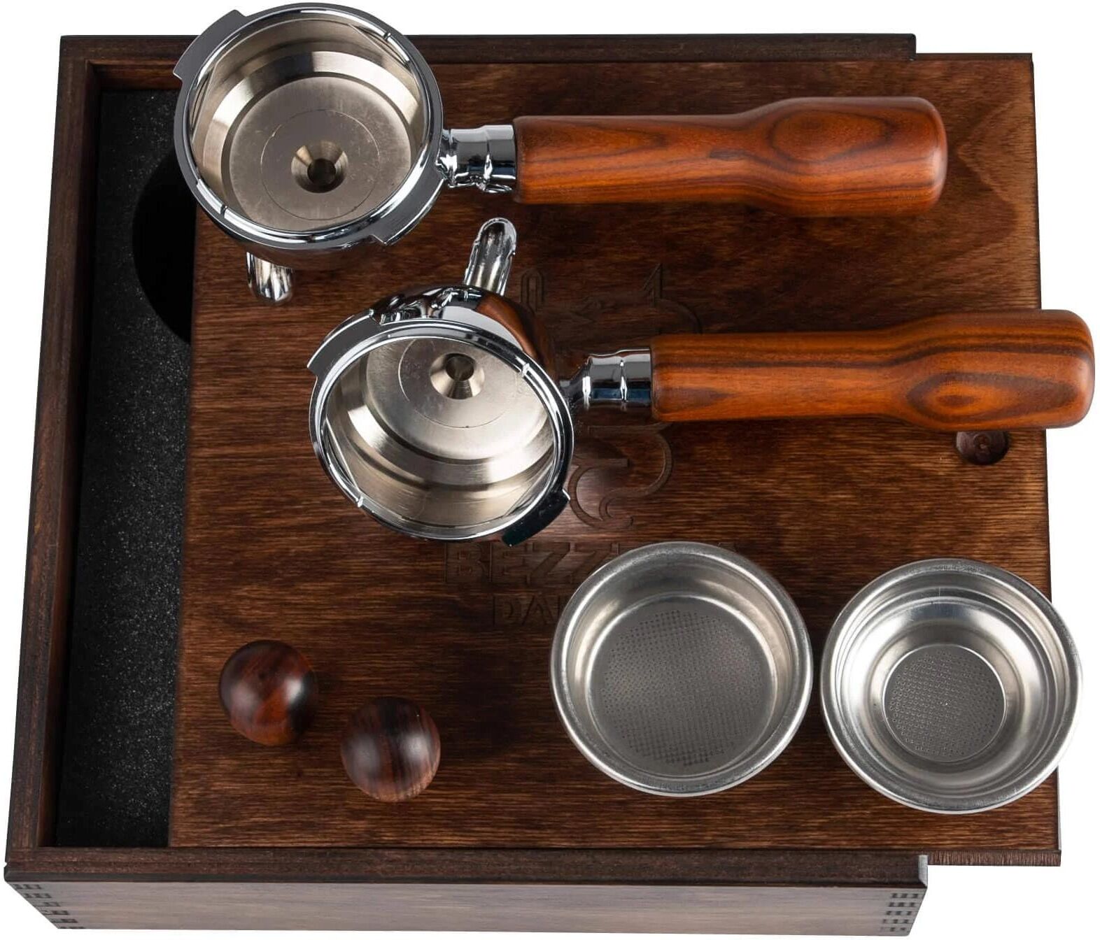 Kaffeebereiter "Bezzera BZ Rosenholz", braun (braun, silberfarben), Kaffeemaschinen, Material Griff: Rosenholz aus Brasilien, Kaffeebereiter braun, silberfarben Einheitsgröße
