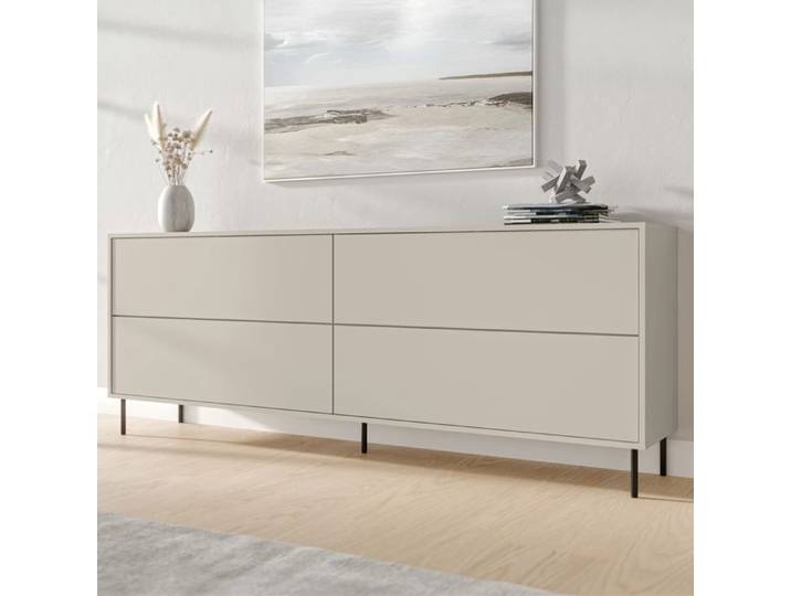 Buffet Cataldo Dmora en Bois Nobilité Beige 200x39x75h cm