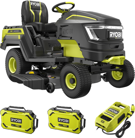RYOBI RY72TMX107-210 - Tracteur tondeuse à batterie - 72V / 2x10Ah
