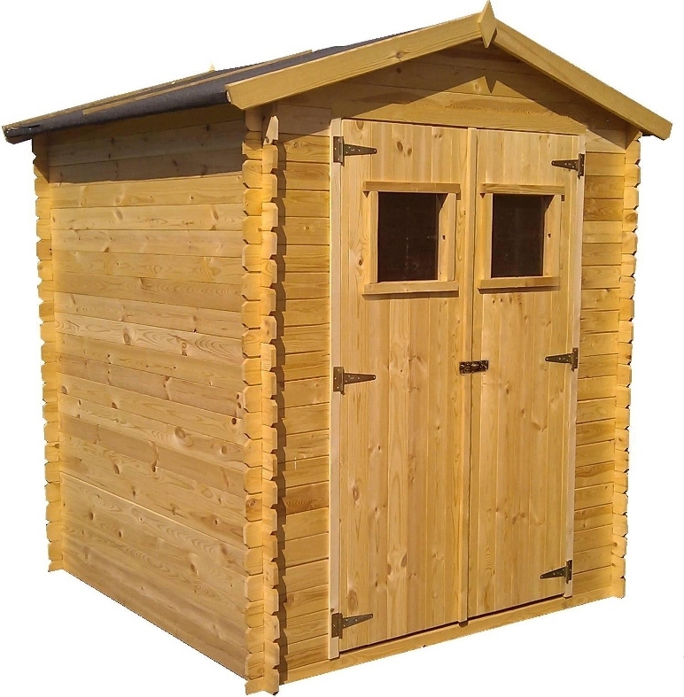Gerätehaus, Gartenschuppen, Gartenhaus - 2 x 2 Meter - aus Holz / Blockbohlen - inkl. Dachpappe