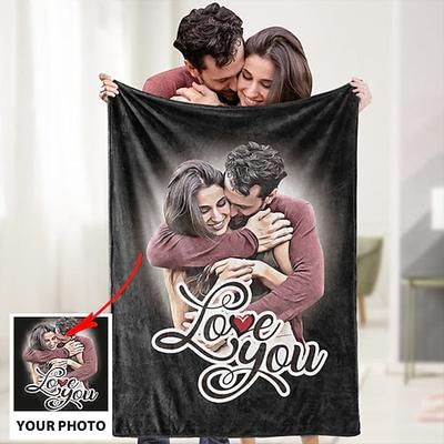 Personalisierte Decke Personalisierte Geschenke Fotos Personalisierte Paargeschenke Individuelle Bilddecke Ich liebe dich Geschenke Geburtstagsgeschenk für Frau Mann Freundin Freund