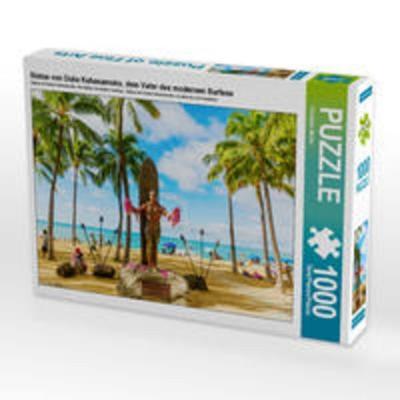 CALVENDO Puzzle Statue von Duke Kahanamoku, dem Vater des modernen Surfens | 1000 Teile Lege-Größe 64x48cm Foto-Puzzle für glückliche Stunden