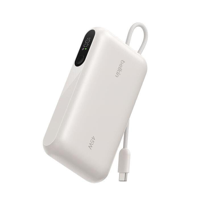 Belkin BoostCharge Powerbank 10.000mAh PD45 W mit Display, USB-A und USB-C Anschluss, inkl. USB-C-Kabel, sand BPB029hqSA