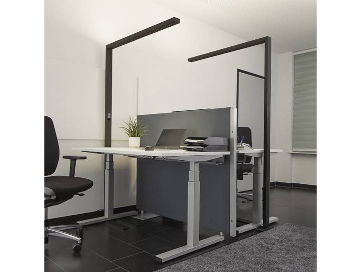 Arcchio LED-Büro-Stehlampe Jolinda, 2er-Set, schwarz, 4.000K - Arbeitszimmer / Büro - Modern - Aluminium - Eckig