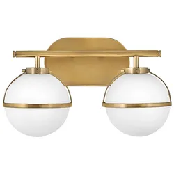 Elstead Lighting Hollis Wandleuchte 2-flammig Messing antik Opalglas IP44