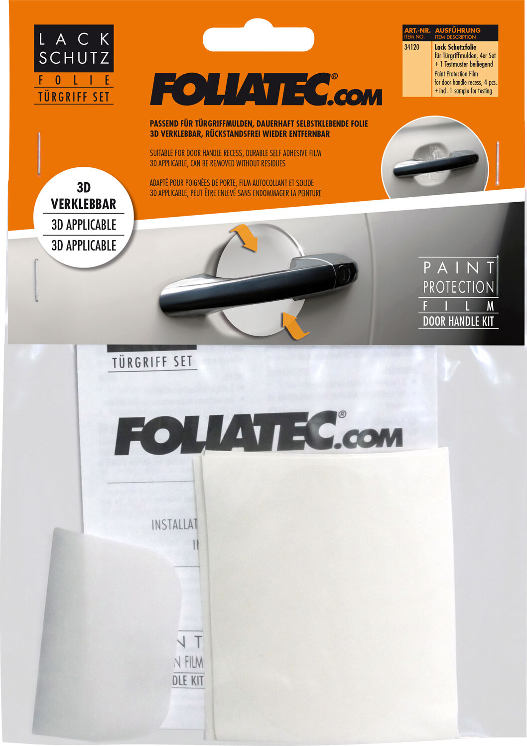 Foliatec Schutzfolie Lack Türgriff Set, Transparent 34120