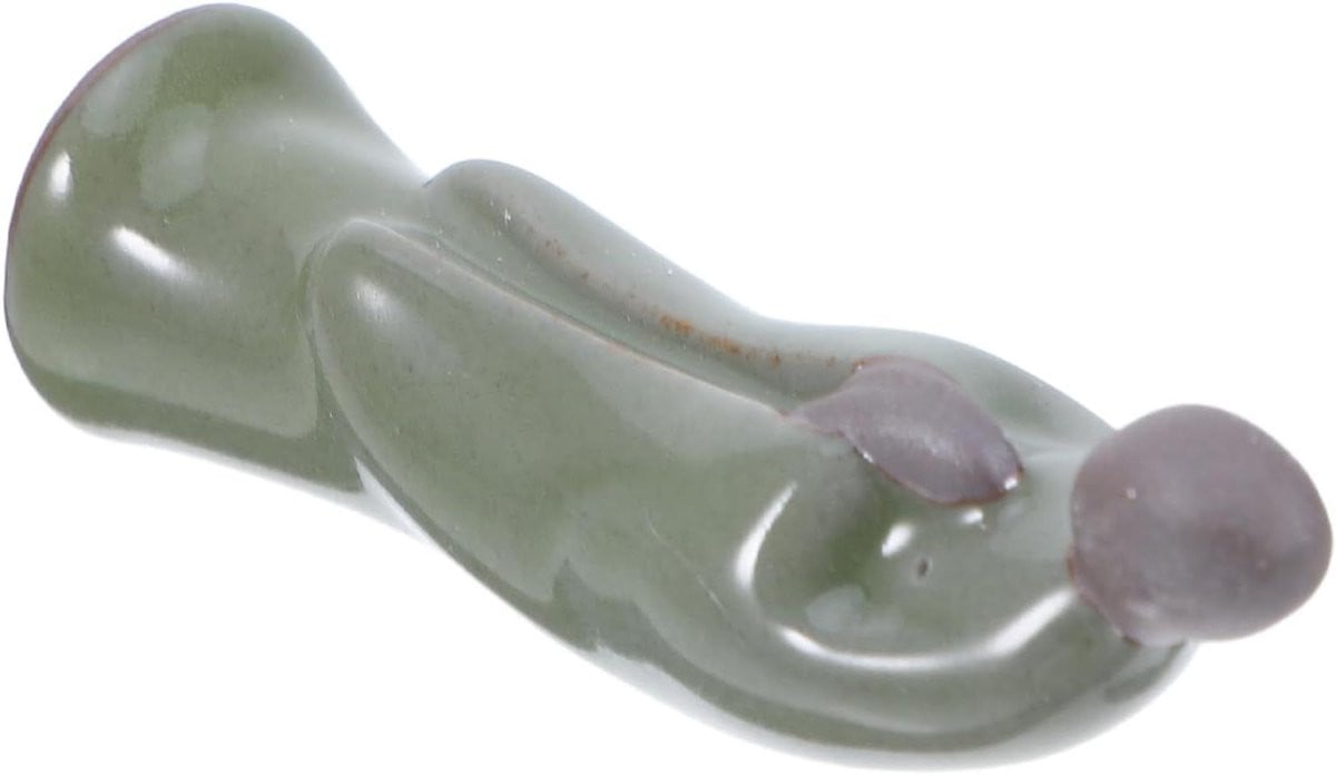 Boeddha Beeldje Monnik Zen Decoratie Keramisch Ornament Groen 7 x 2 x 2 cm