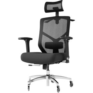 ELITESEATS Bürostuhl Office, schwarz, Stoff / Netz, mit Kopfstütze, bis 150 kg