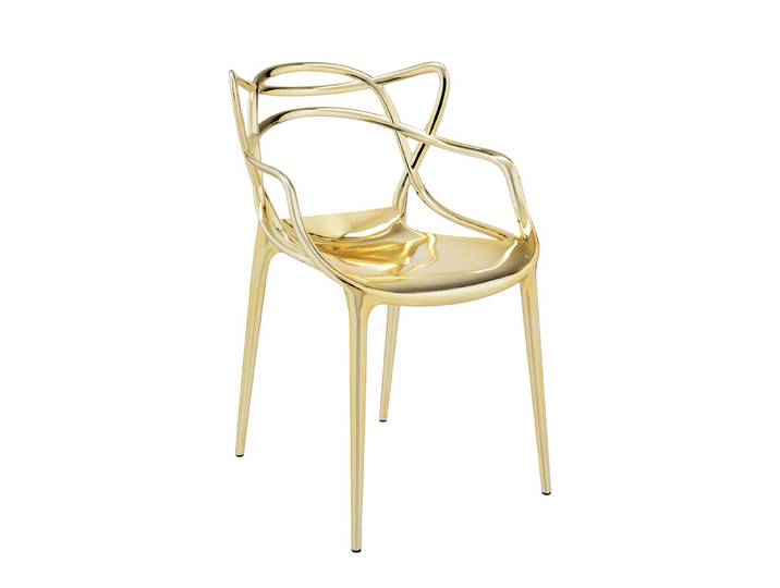 KARTELL chaise MASTERS MÉTALLISÉ PRECIOUS COLLECTION (Or - Technopolymère thermoplastique recyclé à charge minérale et métallisée)