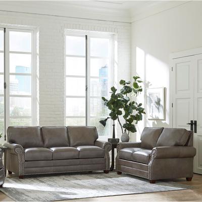 Vernon Top-grain Leather Sofa and Loveseat Set