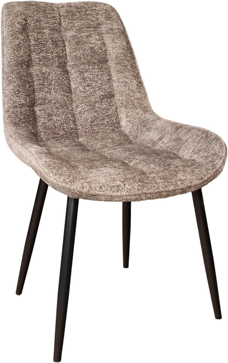 Eetkamerstoel De Vince grijs chenille