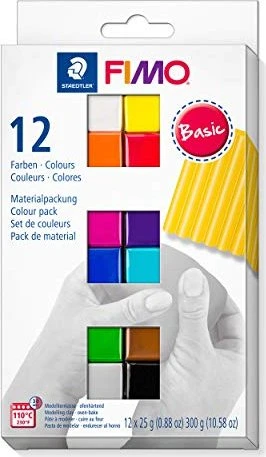 Fimo Soft Set 12 Farben Basic, 12 Stück